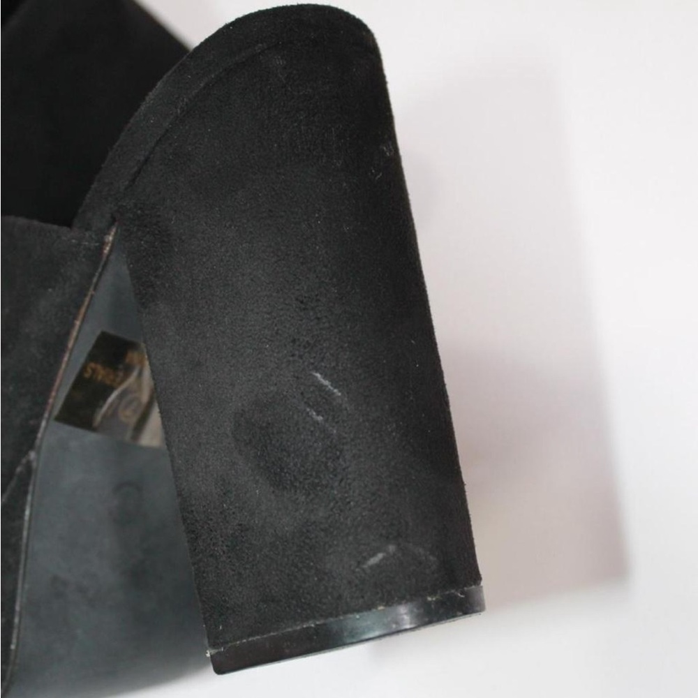 Lulu's Black Suede Platform Mule Sandals - Picture 4 of 5